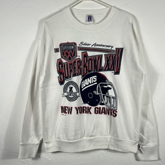 🏈 True Vintage NEW YORK GIANTS NFL SUPER BOWL XXV Crewneck Sweatshirt - PERFECT - Picture 1 of 8